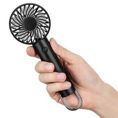 16 X GAUFRES PORTABLE HANDHELD FAN, 2200 MAH BATTERY OPERATED RECHARGEABLE PERSONAL MINI FAN,SMALL PORTABLE FAN 3 SPEEDS, LIGHTWEIGHT MAKEUP FAN FOR OFFICE HOME INDOOR OUTDOOR TRAVEL , BLACK  , F8  -