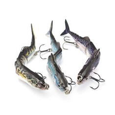 25 X ODS TUNA FISHING LURE 4 SEGMENT JOINTED SWIMBAIT WITH TREBLE HOOKS FOR FRESHWATER AND SALTWATER SINKING , KIT 1  - TOTAL RRP £320: LOCATION - RACK B