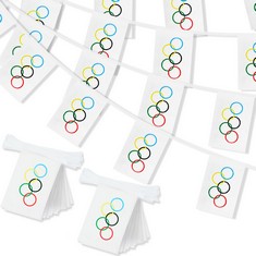 41 X G2PLUS OLYMPIC FLAG STRING BANNERS, 2X11M FLAGS BUNTING FOR OLYMPIC GAMES, 40PCS OLYMPICS RING BUNTING, OLYMPIC THEMED DECORATION BUNTING FOR OLYMPIC GAMES DECORATION - TOTAL RRP £444: LOCATION