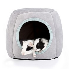 21 X ONEJU GUINEA PIG BED, GUINEA PIG HIDEOUT, RABBIT BED, BUNNY HIDEOUT, GUINEA PIG CAGE ACCESSORIES FOR GUINEA PIG, BUNNY, HAMSTER, CHINCHILLA, FERRET, RABBIT AND OTHER SMALL ANIMALS - GRAY - TOTAL