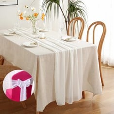 QUANTITY OF ASSORTED ITEMS TO INCLUDE CHIFFON TABLE RUNNER SHEER WEDDING RUNNER ROMANTIC FOR SHOWER PARTY DECORATIONS SKY 28×120 INCH/70×300 CM WHITE: LOCATION - RACK C