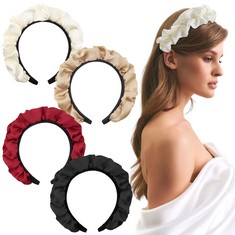 QUANTITY OF ASSORTED ITEMS TO INCLUDE MIDODO HEADBANDS FOR WOMEN GIRLS - 4PCS STYLISH ELEGANT FRENCH HEADBANDS - SILKY RIBBON HEADBAND FOR WOMEN - HEADBANDS WIDE HAIR BAND HAIR ACCESSORIES: LOCATION