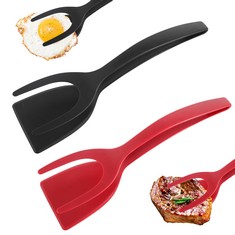 QUANTITY OF ASSORTED ITEMS TO INCLUDE SPATULA SHOVEL PLIERS 2PCS 2-IN-1 FRIED EGG SPATULA FLIPPER, SILICONE NON-STICK EGG SPATULA SILICONE SPATULA SHOVEL PLIERS FRIED EGG FLIPPER SPATULA FOR PANCAKE