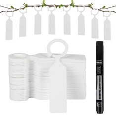 QUANTITY OF ASSORTED ITEMS TO INCLUDE DIYASY PLANT LABELS WITH RING, 100 PLANT TAGS WITH PERMANENT MARKER PEN, PLASTIC PLANT MARKERS & LABELS FOR OUTDOORS PLANTS GREENHOUSE ACCESSORIES , WHITE : LOCA