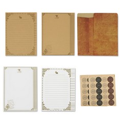 QUANTITY OF ASSORTED ITEMS TO INCLUDE 80PCS WRITING STATIONERY PAPER WITH 40PCS ENVELOPES, VINTAGE LETTER PAPER ANTIQUE AGED ENVELOPES SET WITH 40 SEALING STICKERS FOR OFFICE HOME SCHOOL INVITATIONS: