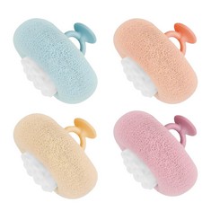 QUANTITY OF ASSORTED ITEMS TO INCLUDE SUNFLOWER SHOWER BALL, 4 PCS EXFOLIATING BATH SPONGES MULTIFUNCTIONAL SHOWER SPONGE BATH SPONGE WASH SPONGE, SUNFLOWER SUCTION CUP BATH BALL FOR SPONGE BATH: LOC