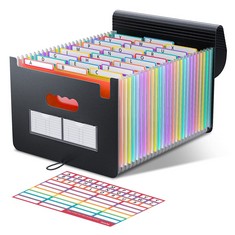 11 X THINKTEX 26 POCKETS EXPANDING FILE FOLDER, A-Z COLORFUL TABS, MONTHLY BILL RECEIPT DOCUMENTS ORGANISER, LARGER CAPACITY, LETTER/A4 SIZE - TOTAL RRP £119: LOCATION - RACK D