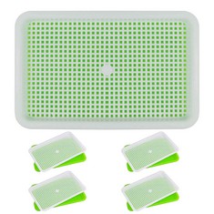 10 X ZUCKLIGHT SEED SPROUTER TRAYS, MICROGREENS GROWING TRAYS NURSERY TRAY SEED GERMINATION TRAY WHEATGRASS CAT GRASS SEEDLING PLANTING STORAGING TRAYS FOR GARDEN HOME OFFICE 5 PACKS - TOTAL RRP £108