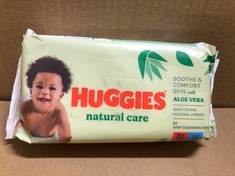 48 X HUGGIES NATURAL CARE BABY WIPES: LOCATION - RACK A