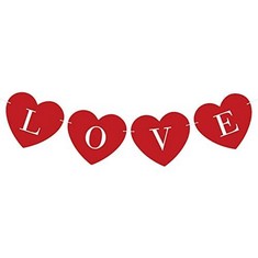 45 X HEART BANNERS DECORATIONS,LIGHTWEIGHT REUSABLE RED HEART LOVE SIGN BANNER, SUITABLE FOR ANNIVERSARY,WEDDING,VALENTINE DECORATIONS,ENGAGEMENT DAYS,WINDOWS, WALLS, CABINETS, DOORS, FIREPLACES - TO