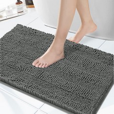 QUANTITY OF ASSORTED ITEMS TO INCLUDE GRANBEST NON SLIP BATH MAT SUPER WATER ABSORBENT CHENILLE FLOOR MAT MACHINE WASHABLE SOFT BATH RUGS FOR KITCHEN, SHOWER, BATHTUB, BATHROOM , 50 * 80CM, GREY : LO