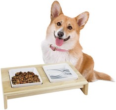 QUANTITY OF ASSORTED ITEMS TO INCLUDE ALL FOR PAWS 2 X 400ML ELEVATED DOG DOUBLE BOWLS, CERAMIC DOG BOWLS SMALL SIZE DOG WITH WOODEN FRAME,DOG WATER BOWL,CAT FOOD BOWL,BEST FOR CATS SMALL AND MEDIUM