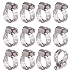 48 X 12 PACK ADJUSTABLE STAINLESS STEEL WORM DRIVE PIPES HOSE CLAMPS CLIPS , 9-16 MM  - TOTAL RRP £200: LOCATION - RACK E