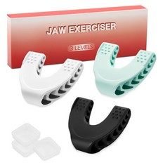 43 X RUIZHI JAW EXERCISER, 3 PACK JAW TRAINER WITH 3 LEVELS OF RESISTANCE, JAW TONER FOR DOUBLE CHIN REMOVAL & ENHANCING CHISELLED JAWLINE JAWZ, JAWLINE EXERCISER CHEW FOR MEN AND WOMEN - TOTAL RRP £