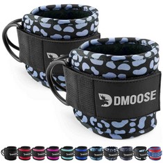 17 X DMOOSE ANKLE STRAPS FOR CABLE MACHINE ATTACHMENTS - GYM ANKLE CUFF FOR KICKBACKS, GLUTE WORKOUTS, LEG EXTENSIONS, CURLS, BOOTY HIP ABDUCTORS EXERCISE FOR MEN AND WOMEN, ADJUSTABLE NEOPRENE SUPPO