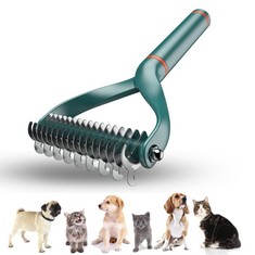 QUANTITY OF ASSORTED ITEMS TO INCLUDE 2 IN 1 PET GROOMING TOOL DEMATTING COMB FOR DOGS AND CATS 2 SIDED UNDERCOAT RAKE DESHEDDING TOOL CAT MATTED FUR REMOVER FOR LONG HAIRED CAT DOG TANGLES REMOVING