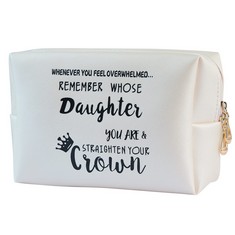 16 X DAUGHTER GIFTS LEATHER MAKEUP BAG -DAUGHTER GIFT FROM MOM DAD - INSPIRATIONAL GIFTS FOR DAUGHTER TEEN GIRLS TEENAGE GIRLS,INSPIRATIONAL MAKEUP BAG GIFT,GIFT FOR    BIRTHDAY - TOTAL RRP £128: LOC