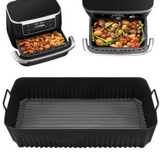 33 X BEANFLY LARGE SILICONE AIR FRYER LINERS FOR NINJA AF500UK, REUSABLE AIR FRYER ACCESSORIES NINJA FOOD FLEX DRAWER, 10.4L NINJA AIR FRYER LINERS INSERTS - TOTAL RRP £275: LOCATION - RACK F