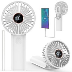 42 X VASG MINI HANDHELD FAN, 2 IN 1 USB FAN PORTABLE HAND HELD PERSONAL FANS 6 SPEED RECHARGEABLE WITH LED DISPLAY & 3000MAH BATTERY FOR HOME OFFICE BEDROOM AND OUTDOOR - TOTAL RRP £420: LOCATION - R