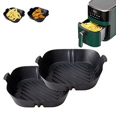 42 X NANIWA AIYO SILICONE AIR FRYER LINERS 2 PCS, REUSE AIR FRYER LINERS, DUAL AIR FRYER ACCESSORIES, DISPOSABLE AIR FRYER LINERS SUBSTITUTE, AIR FRYER LINERS BLACK SQUARE - TOTAL RRP £244: LOCATION