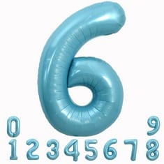 25 X TONIFUL 40 INCH LIGHT BLUE LARGE MACARON NUMBERS BALLOONS 0-9, NUMBER 6 DIGIT 6 HELIUM BALLOONS, FOIL MYLAR BIG NUMBER PASTEL BALLOONS FOR BIRTHDAY PARTY ANNIVERSARY SUPPLIES DECORATIONS - TOTAL