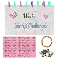 QUANTITY OF ASSORTED ITEMS TO INCLUDE 52 WEEK MONEY SAVING CHALLENGE BINDER, ENVELOPE CHALLENGE BINDER MONEY SAVING WALLET WITH ENVELOPES, BUDGET BOOK BINDER MONEY BINDER FOR SAVING: LOCATION - RACK