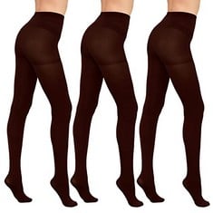 26 X WAJIAFAR 3 PAIRS SEMI OPAQUE TIGHTS, 60D CONTROL TOP MICROFIBER LEGGINGS FOR WOMEN - TOTAL RRP £325: LOCATION - RACK A