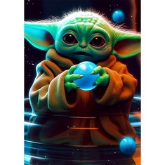 25 X QUISPE BABY YODA DIAMOND PAINTING KITS FOR ADULTS, YODA 5D DIY DIAMOND ART KITS FULL DRILL DIAMOND DOTS FOR GIFT WALL DECOR GEM ARTS 12X16 INCH , 30X40CM  - TOTAL RRP £123: LOCATION - RACK F