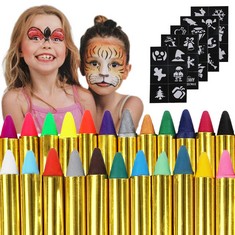 QUANTITY OF ASSORTED ITEMS TO INCLUDE DIYASY 36PCS FACE PAINT CRAYONS WITH STENCILS STICKERS, SAFE & NON-TOXIC FACE & BODY PAINTING MAKEUP CRAYONS FACE PAINT SET FOR KIDS BIRTHDAY    GIFT: LOCATION -