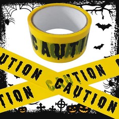 QUANTITY OF ITEMS TO INCLUDE HALLOWEEN CAUTION TAPE, BARRIER TAPE HALLOWEEN DECORATIONS OUTDOOR BLACK AND YELLOW HAZARD TAPE, HAZARD WARNING TAPE ADHESIVE BARRICADE TAPE FOR ZOMBIE HALLOWEEN PARTY DE