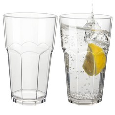 QUANTITY OF ASSORTED ITEMS TO INCLUDE COOKY.D UNBREAKABLE WATER JUICE GLASSES 340 ML / 12 OZ TRITAN-PLASTIC STACKABLE DRINKING CUPS, BPA-FREE, DISHWASHER SAFE, SET OF 2: LOCATION - RACK G