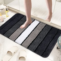 9 X KAZOLEN BATH MAT MICROFIBER NON-SLIP ABSORBENT: GREY 50X80 CM SOFT BATH RUGS FOR BATHROOM, WASHABLE MACHINE BATH MAT ANTI MOULD FOR CHILDREN FAMILY IN BATHROOM WET SINK BATH AREA - TOTAL RRP £105