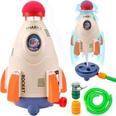 QUANTITY OF ASSORTED ITEMS TO INCLUDE FAMILY WATER ROCKET, ROCKET WATER TOYS FOR KIDS, ROCKET SPRINKLER FOR KIDS, SUMMER KIDS GARDEN TOYS, WATER SPRINKLER FOR KIDS SPRAY WATER TOYS FOR OUTDOOR GARDEN