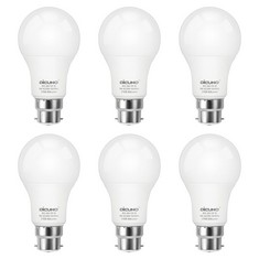 20 X DICUNO BAYONET LIGHT BULB, 60W EQUIVALENT, WARM WHITE 2700K, 9W 806LM B22 LED BULB, BC A60 ENERGY SAVING LIGHT BULBS, CRI 90, NON-DIMMABLE, 6PCS - TOTAL RRP £150: LOCATION - RACK G