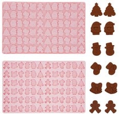 QUANTITY OF ASSORTED ITEMS TO INCLUDE 72 CAVITY    CHOCOLATE MOULDS SANTA CLAUS GINGERBREAD MAN XMAS TREE SNOWMAN BELL SILICONE FONDANT MOLD CAKE DECORATING CANDY PASTRY DESSERT MOULDS FOR    PARTY B