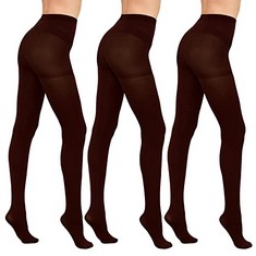 17 X WAJIAFAR 3 PAIRS SEMI OPAQUE TIGHTS, 60D CONTROL TOP MICROFIBER LEGGINGS FOR WOMEN - TOTAL RRP £232: LOCATION - RACK H