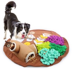 QUANTITY OF ASSORTED ITEMS TO INCLUDE ALL FOR PAWS PET SNUFFLE MAT, DOG FEEDING MAT WITH SQUIRREL SQUEAKY TOY, DOG TRAINING PAD PET NOSE WORK BLANKET PET ACTIVITY MAT FOR FORAGING SKILL, STRESS RELEA