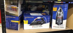 QUANTITY OF ITEMS TO INCLUDE RUSSELL HOBBS POWER STEAM ULTRA IRON, CERAMIC NON-STICK SOLEPLATE, 210G STEAM SHOT, 70G CONTINUOUS STEAM, 350ML WATER TANK, SELF-CLEAN, ANTI-CALC & ANTI-DRIP FUNCTION, 3M