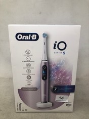 ORAL-B IO9 ELECTRIC TOOTHBRUSH FOR ADULTS, APP CONNECTED HANDLE, 1 TOOTHBRUSH HEAD & CHARGING TRAVEL CASE, 7 MODES WITH TEETH WHITENING, 2 PIN UK PLUG, ROSE.: LOCATION - TOP 50