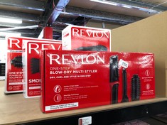 QUANTITY OF ITEMS TO INCLUDE REVLON ONE-STEP BLOW-DRY MULTI STYLER - 3 IN 1 TOOL - DRY, CURL AND VOLUMIZE WITH THE 3 INTERCHANGEABLE ATTACHMENTS , DETACHABLE HEAD, CURLER, DRYER, STYLER  RVDR5333: LO