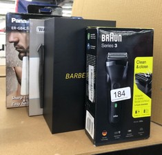 QUANTITY OF ITEMS TO INCLUDE BRAUN SERIES 3 ELECTRIC SHAVER FOR MEN WITH PRECISION BEARD TRIMMER, ELECTRIC RAZOR FOR MEN, UK 2 PIN PLUG, 300, BLACK RAZOR: LOCATION - B