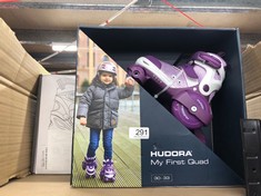 QUANTITY OF ITEMS TO INCLUDE HUDORA ROLLER SKATES MY FIRST QUAD IN DIFFERENT SIZES & COLOURS ROLLER SKATES FOR CHILDREN UP TO 20KG ADJUSTABLE IN SIZE - SAFE BEGINNER ROLLER SKATES WITH LARGE WHEELS: