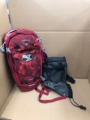 QUANTITY OF ITEMS TO INCLUDE OSPREY SALIDA 8 WOMEN'S MULTI-SPORT BACKPACK CLARET RED O/S: LOCATION - C