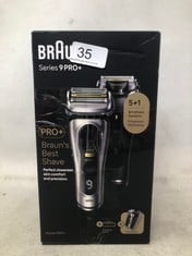 BRAUN SERIES 9 PRO+ ELECTRIC SHAVER FOR MEN, 5 PRO SHAVE ELEMENTS & PRECISION LONG HAIR PRO TRIMMER, POWERCASE, WET & DRY ELECTRIC RAZOR FOR MEN WITH 60 MIN RUNTIME, GIFTS FOR MEN, 9527S, SILVER.: LO