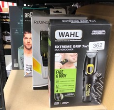 QUANTITY OF ITEMS TO INCLUDE WAHL EXTREME GRIP 7 IN 1 MULTIGROOMER, BEARD TRIMMER FOR MEN, NOSE HAIR TRIMMER, MEN’S STUBBLE TRIMMERS, BODY SHAVER, MALE GROOMING SET, BODY TRIMMING, GROOMING SET- BLAC