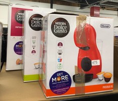 QUANTITY OF ITEMS TO INCLUDE NESCAFÉ DOLCE GUSTO DELONGHI PICCOLO XS POD CAPSULE COFFEE MACHINE, ESPRESSO, CAPPUCCINO AND MORE, EDG210.R,0.8 LITERS, RED AND BLACK EDG 210.R: LOCATION - D