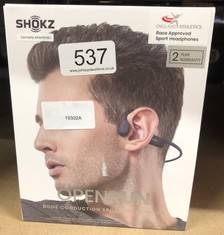 SHOKZ OPENRUN WIRELESS BONE CONDUCTION HEADPHONES, COSMIC BLACK .: LOCATION - D