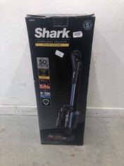 SHARK CORDED STICK VACUUM CLEANER , HZ400UKT  ANTI-HAIR WRAP TECHNOLOGY, ELECTRIC BLUE & SHARK GREY.: LOCATION - D