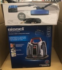 NILFISK PATIO CLEANER WITH A ROTARY BRUSH AND DRAIN AND PIPE CLEANER + BISELL SPOTCLEAN PORTABLE CARPET AND UPHOLSTERY WASHER: LOCATION - E