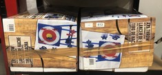 2X TARGET PRACTICE AXE THROWING BOARDS WITH AXES AND THROWING STARS: LOCATION - E